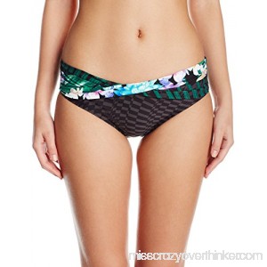 Coco Reef Women's Bikini Bottom Swimsuit with Banded Waist Detail Tropical Escape Black Multi B07D7TZ16H
